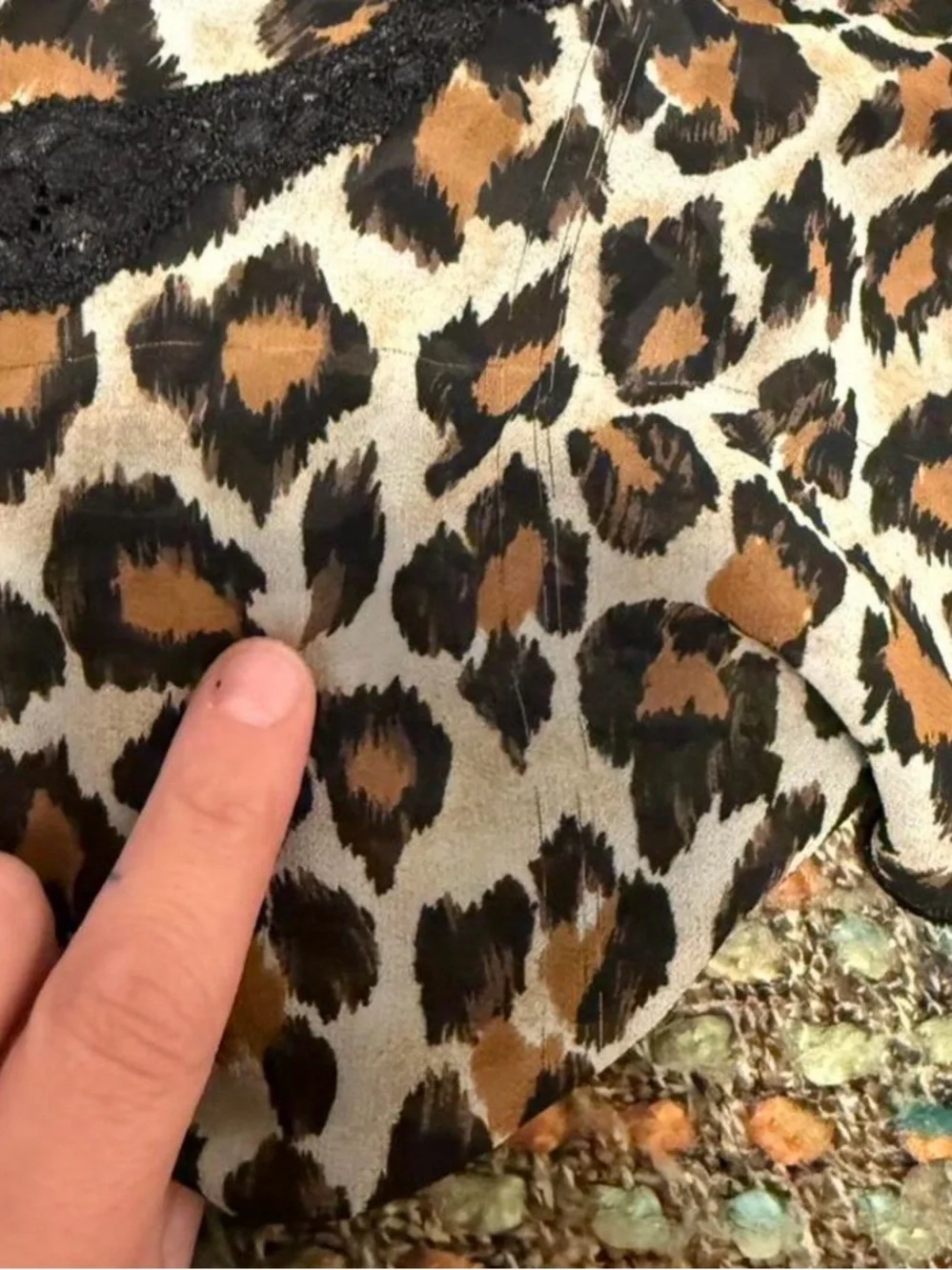 Y2K Leopard Print Lace Trim Cami Baby Doll Dress Mob Wife Baddie Bratz Rock L - Picture 6 of 8